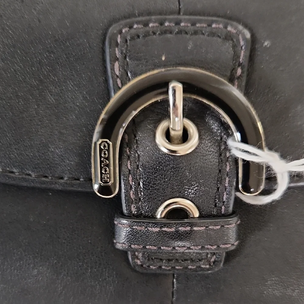 Coach Black Leather Buckle Wallet